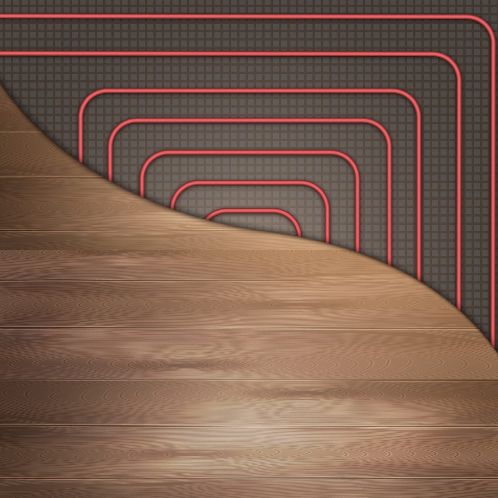 Underfloor heating pipes under wooden floor Beaconsfield